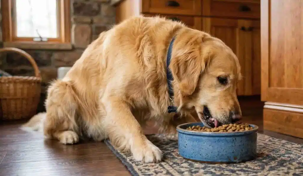 Best golden retriever FOOD Golden retriever eating from bowl